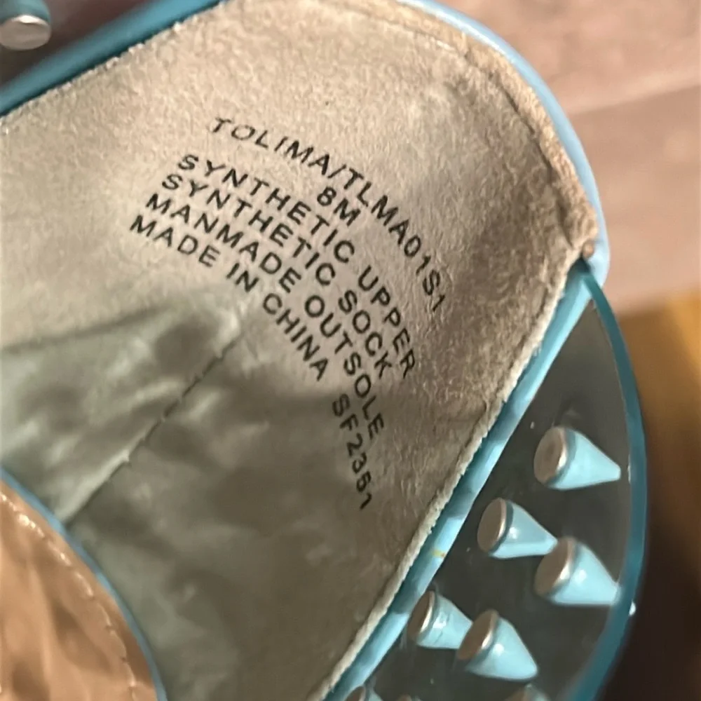 Steve Madden Transparent Blue spiked Heels size 8